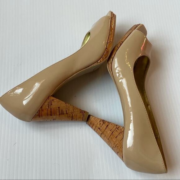 Rampage peep toe cork heel nude - Picture 10 of 12